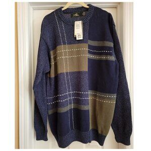 Studio Bill Blass Vintage 90’s Colorblock Cotton Sweater, Size XLT, NWT